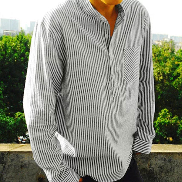 Loose Casual Striped Breathable Shirt für Herren