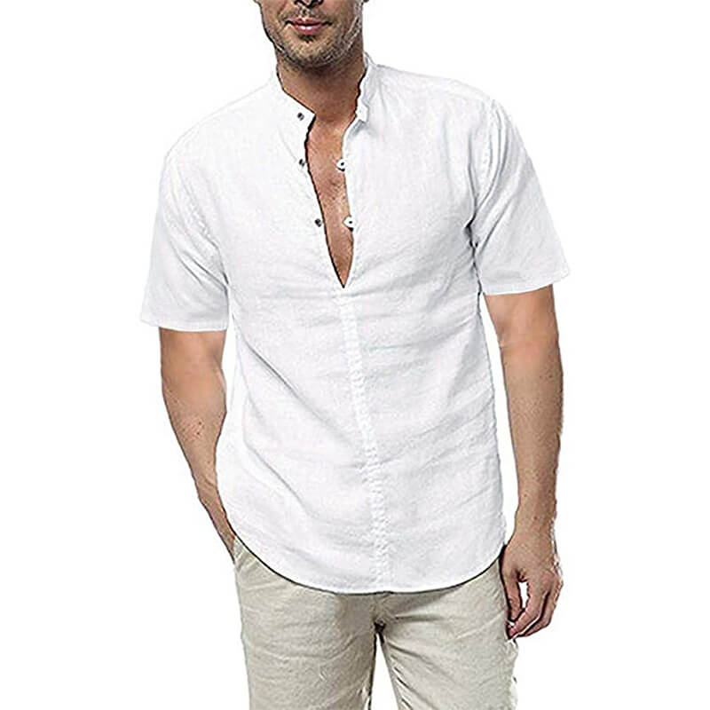 Vyriški laisvalaikio stovo apykaklės vasara Patogūs marškinėliai su trumpomis rankovėmis