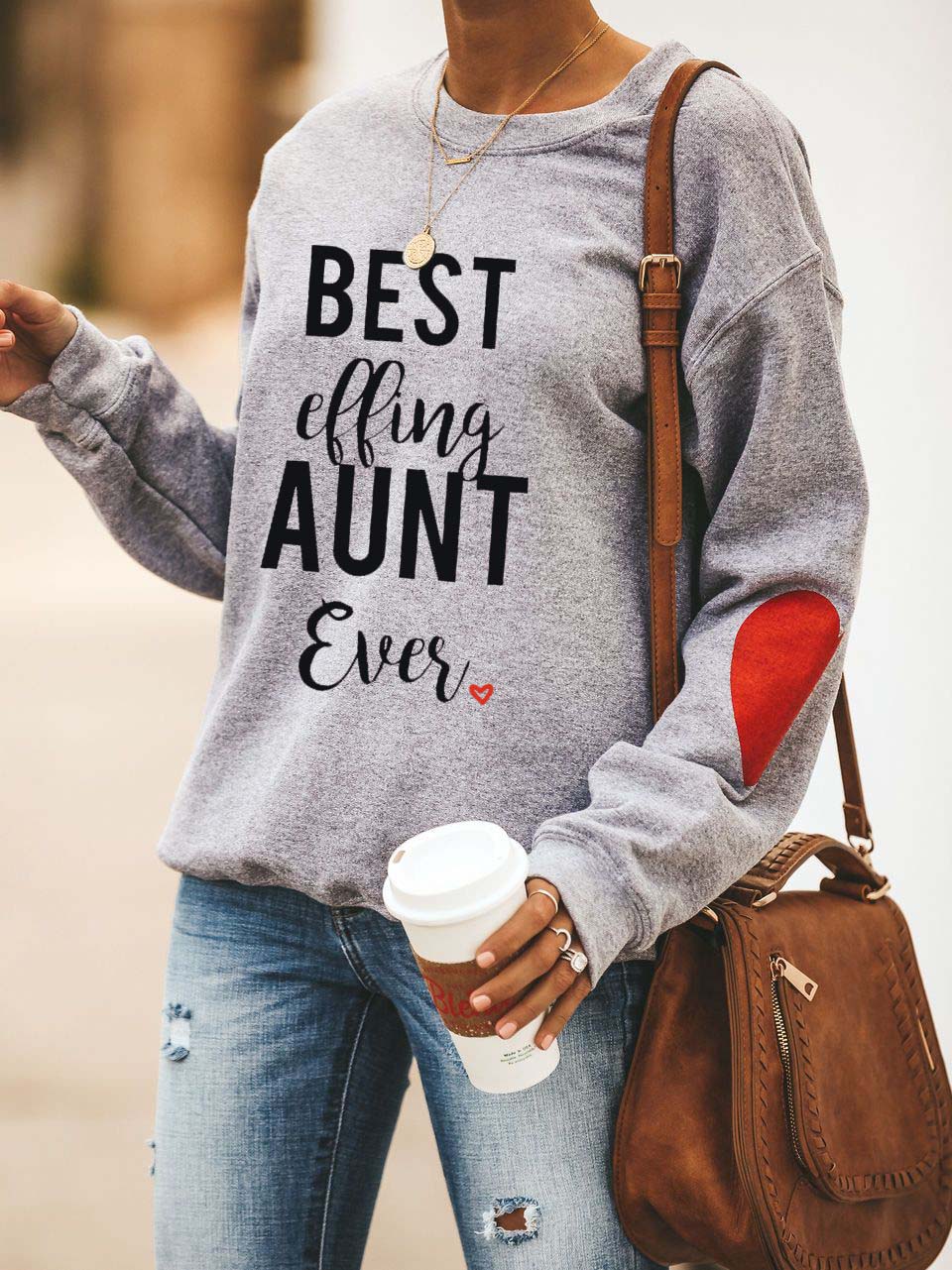 Best Effing Tante Ever Heart Design Sweatshirt