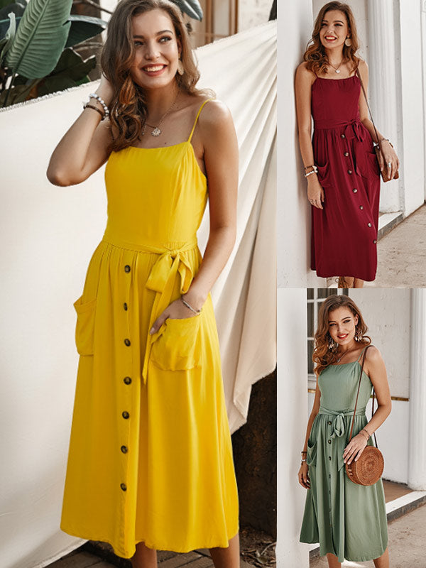 Vestido sin tirantes para mujer con corbata