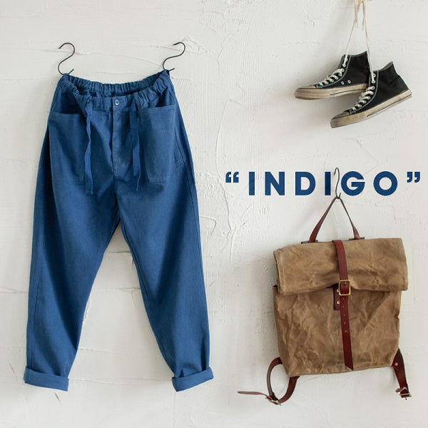 Pantalones de ocio rectos sueltos azules