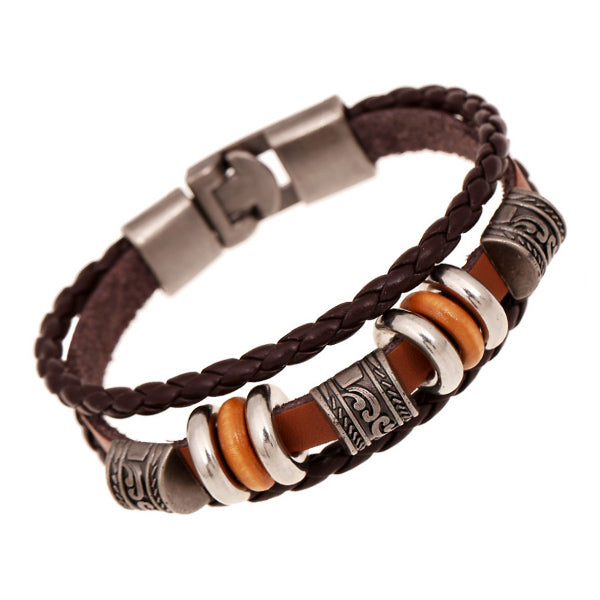 Bolso Herren vintage de cuero tejido de aleación