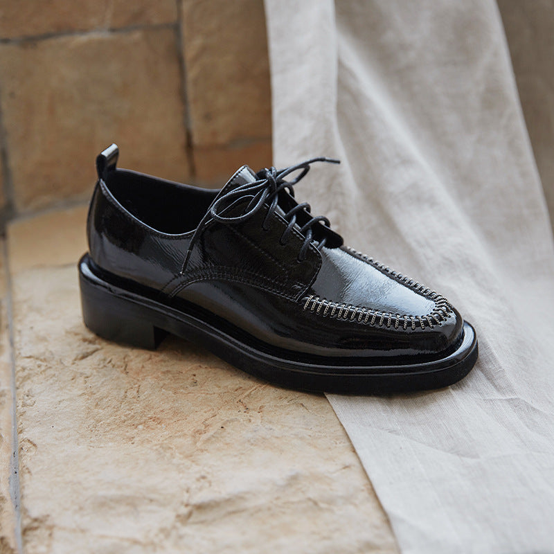 Derby Lederschuhe In Weiß / Schwarztestsettestttsetste