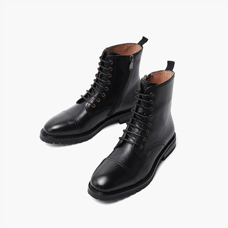 Martin zapatos de cuero marrón / negro