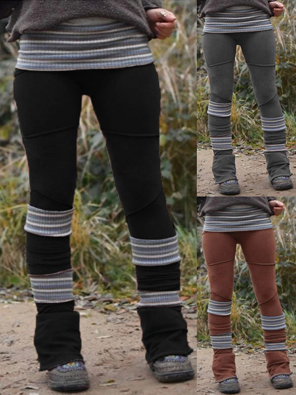 Para las mujeres, retrospectivas leggings elásticos de cintura alta gruesos de doble capa