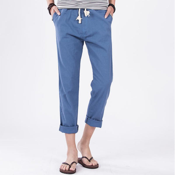 Calzoncillos de algodón y lino rectos para hombres