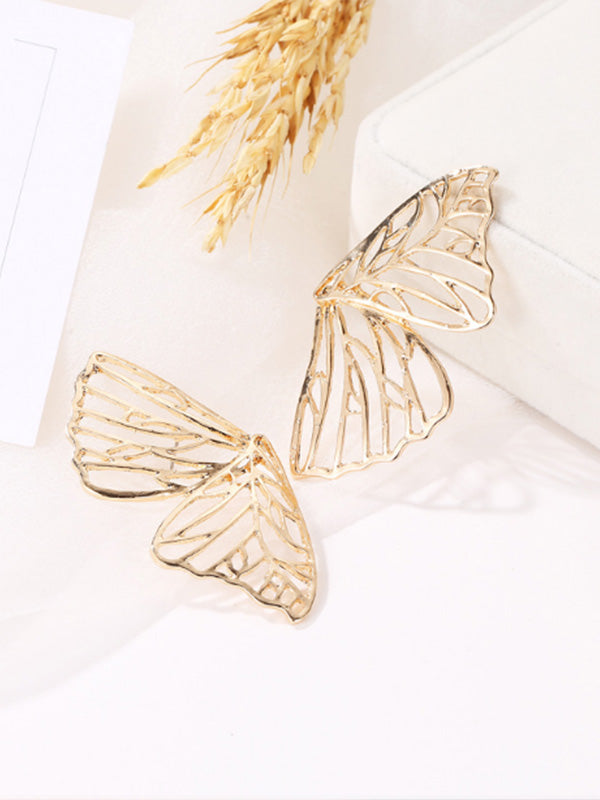 Pendientes de mariposa con alas huecas para mujer