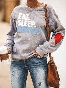 Herz Design essen. Schlaf. Hockey Sweatshirts