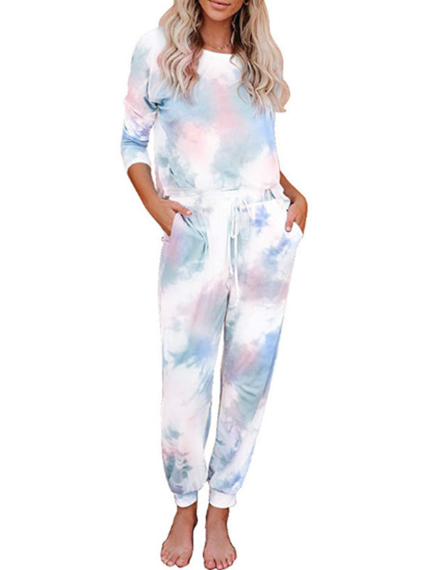 Damen-Batik-T-Shirt-Hosenanzug und Freizeitkleidung für zu Hause