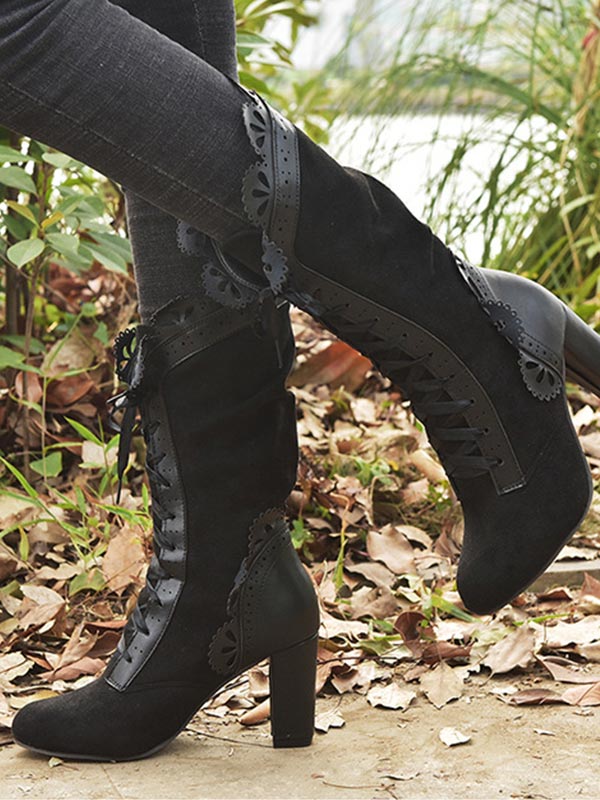 Zapatos de mujer con tacones de encaje