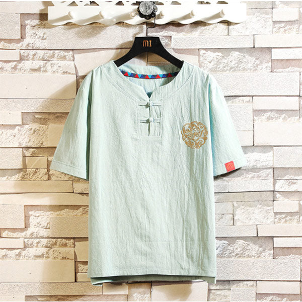 Leinen-T-Shirt der Männer im chinesischen Stil