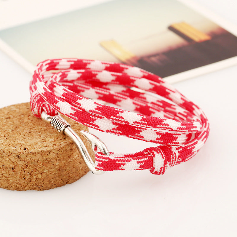 Navy Style Silber Angelhaken Armband