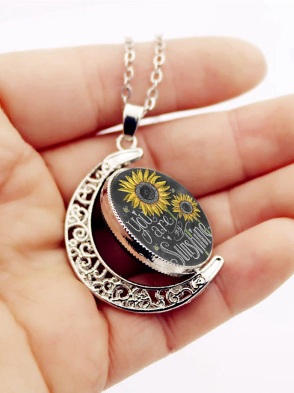 Eres mi collar giratorio vintage Sunshine de doble cara