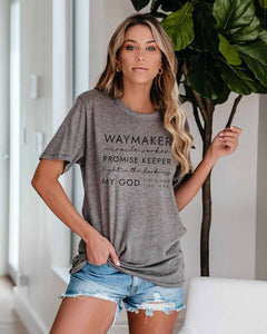 Frauen Way Maker Songtexte Faith Print T-Shirt