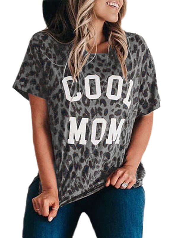 COOL MOM T-Shirt mit Leopardenmuster