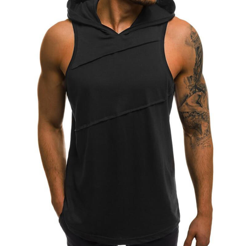 Mezclas de algodón fino, casual, cómodo, de color sólido para hombres sin mangas