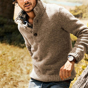 Button Up Stand Collar Strickpullover Pullover Pullover