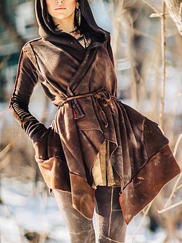 Abrigo con capucha irregular Diablo Cosplay para mujer