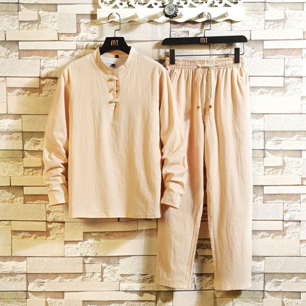 Conjunto de pantalón para hombre &quot;Loose Edition Button&quot;, de manga larga