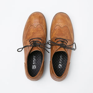 Sactino Brogue Lederschuhe in Braun / Schwarz / Kaffee Farbe