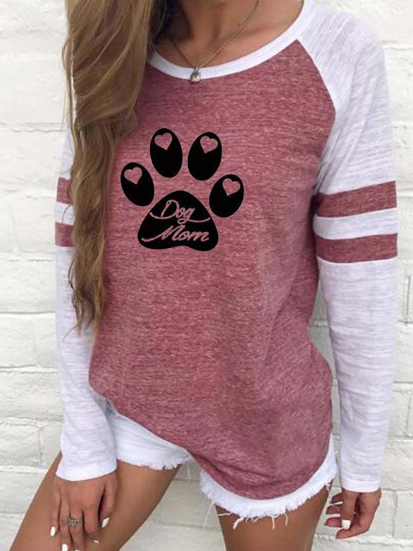 Top de estampado de pata de madre perra