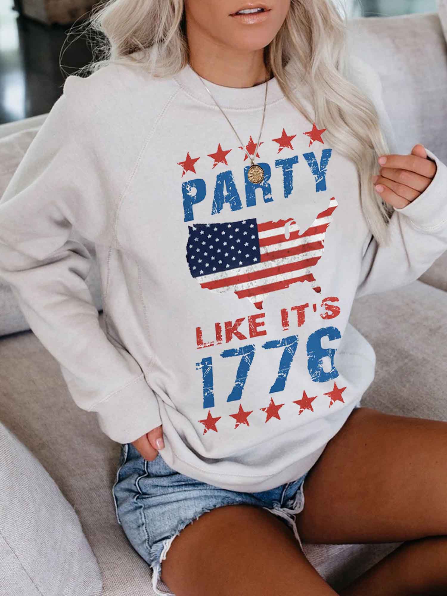 La fiesta de las mujeres es la misma que en 1776. Jersey con estampado de bandera americana