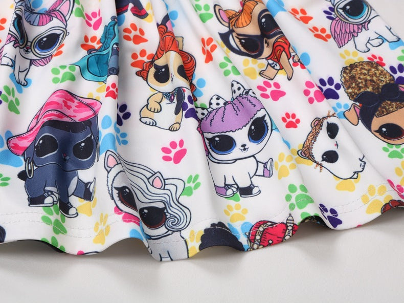 Vestido de traje de princesa rosa de muñeca niña