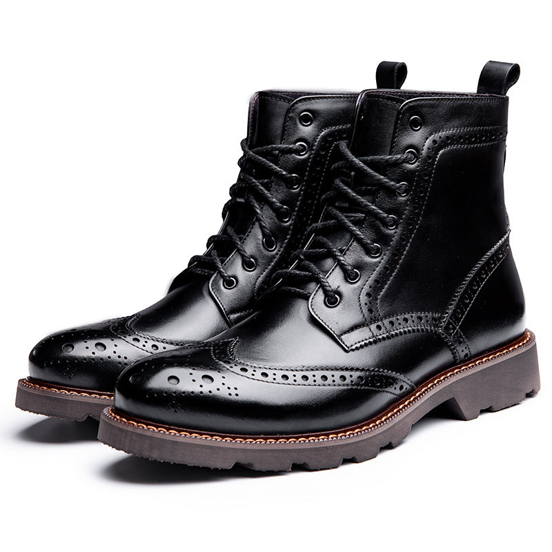 Sactino Brogue zapatos de cuero marrón / negro