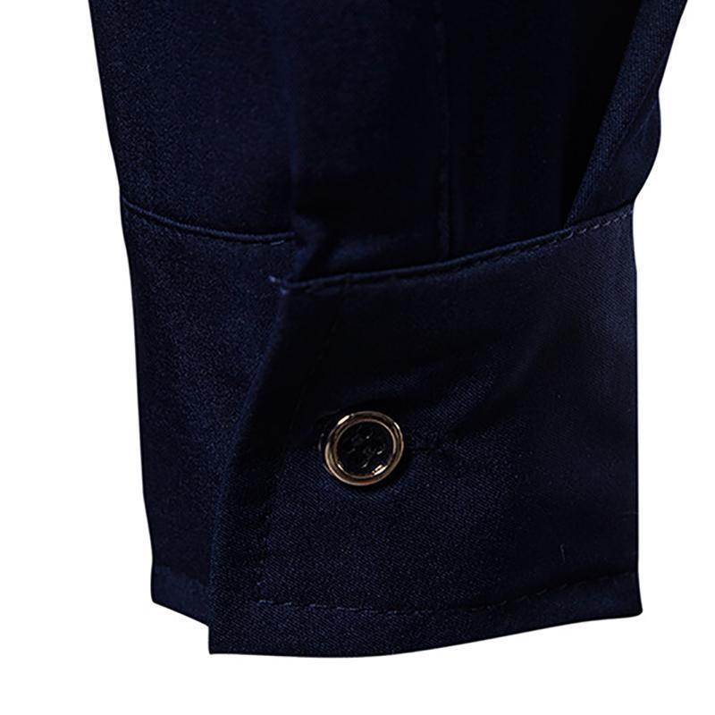 Herren Palace Besticktes schmales Langarmhemd