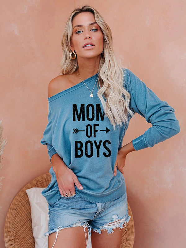 Madre de joven francés terry mezcla de algodón suéter