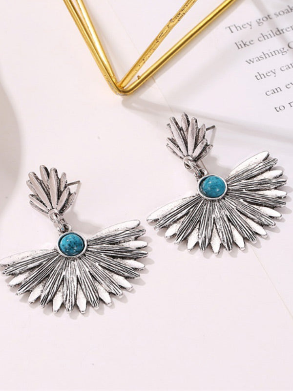 Pendientes vintage vintage con hoja de metal para mujer