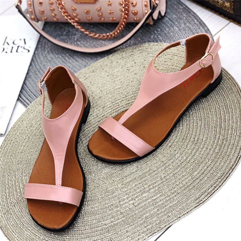 Frauenausschnitt Sandalen mit flachem Absatz