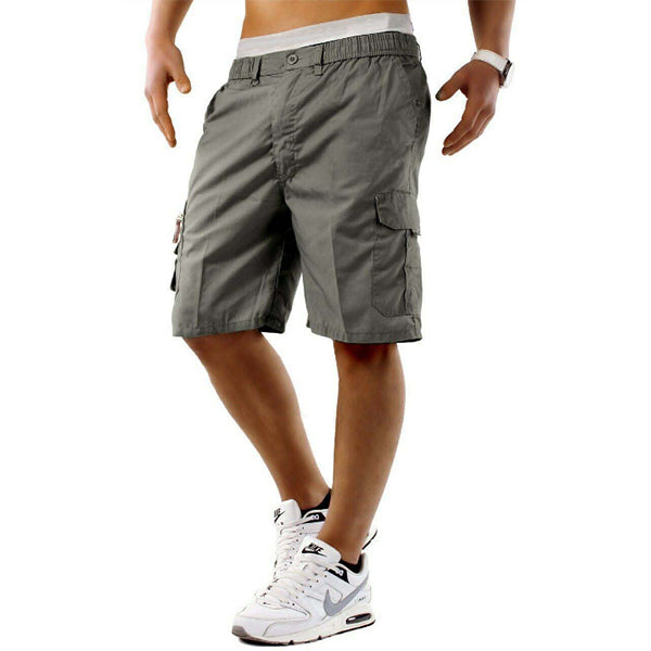 Shorts rectos de exterior con varios bolsillos para hombre