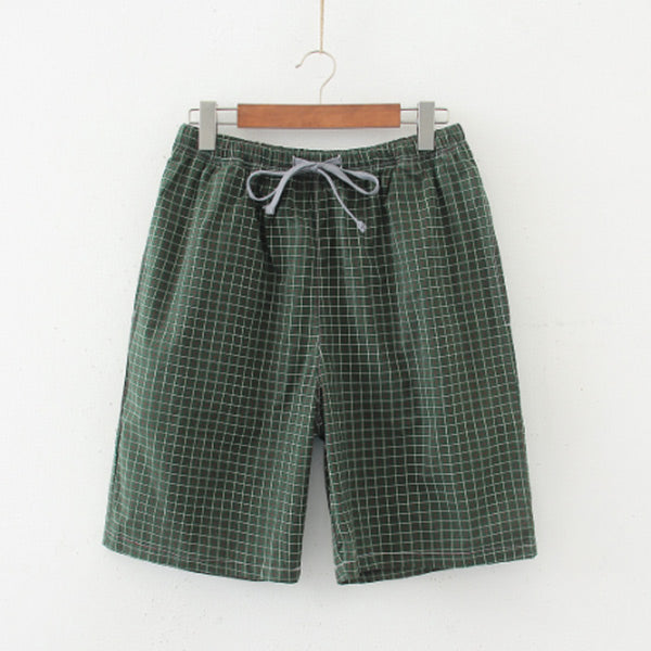 Pantalones cortos cómodos de algodón y lino para hombres