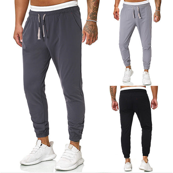 Lässige einfarbige Baumwoll-Tether-Hose für Herren