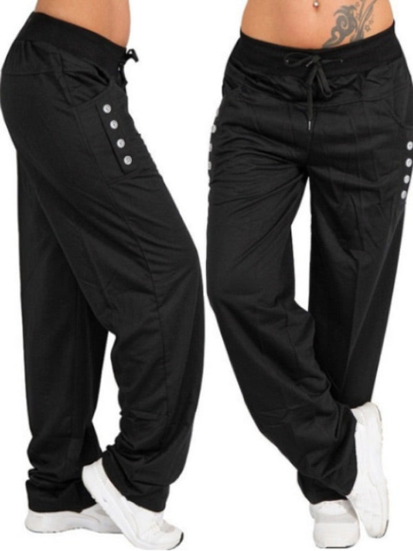 Pantalones casuales, sueltos y rectos para mujer