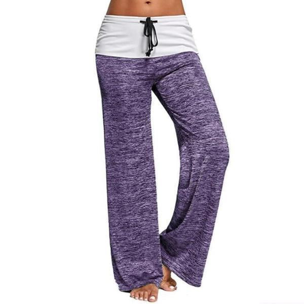Pantalones casuales de yoga de pierna ancha que combinan con el color