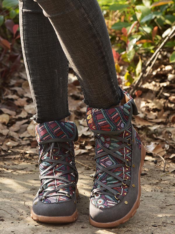 Bota Martin acolchada fértil jacquard para mujer