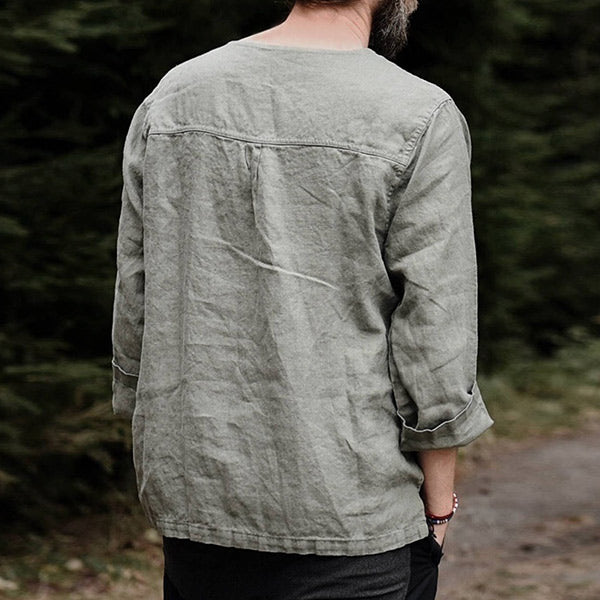 Langarmhemd aus Leinen für Herren