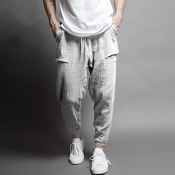 Pantalón de lino cónico para hombre