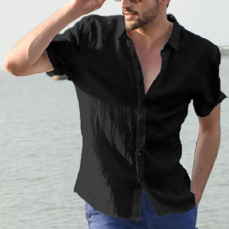 Herren Urlaub Leinen Casual Shirt