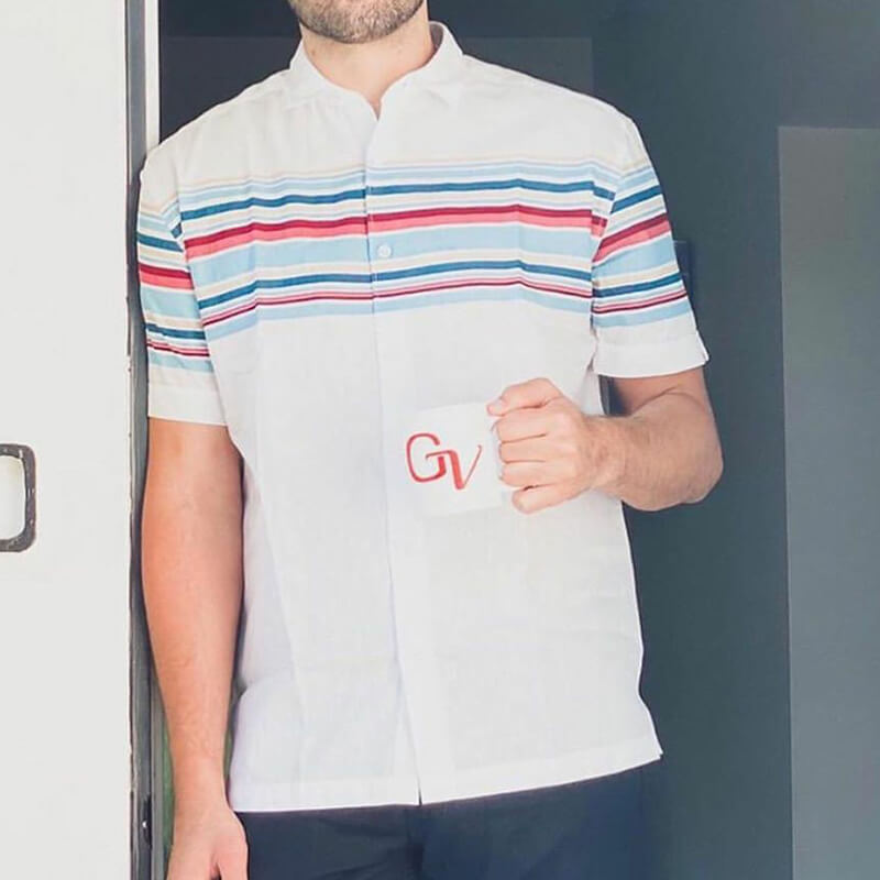 Herren Casual Fashion Summer Refreshing Bequeme gestreifte Kurzarm-Baumwoll-Leinenhemden