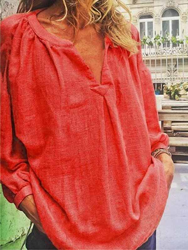 Blusa suelta con cuello en V