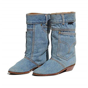 Nuevos zapatos de mezclilla de altura media y baja