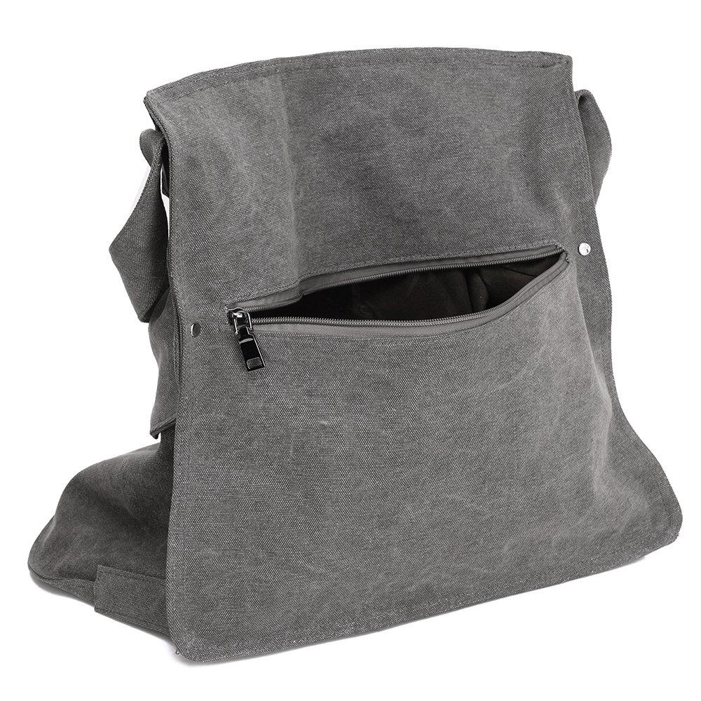 Bolso de hombro de lona casual desordenado para mujer