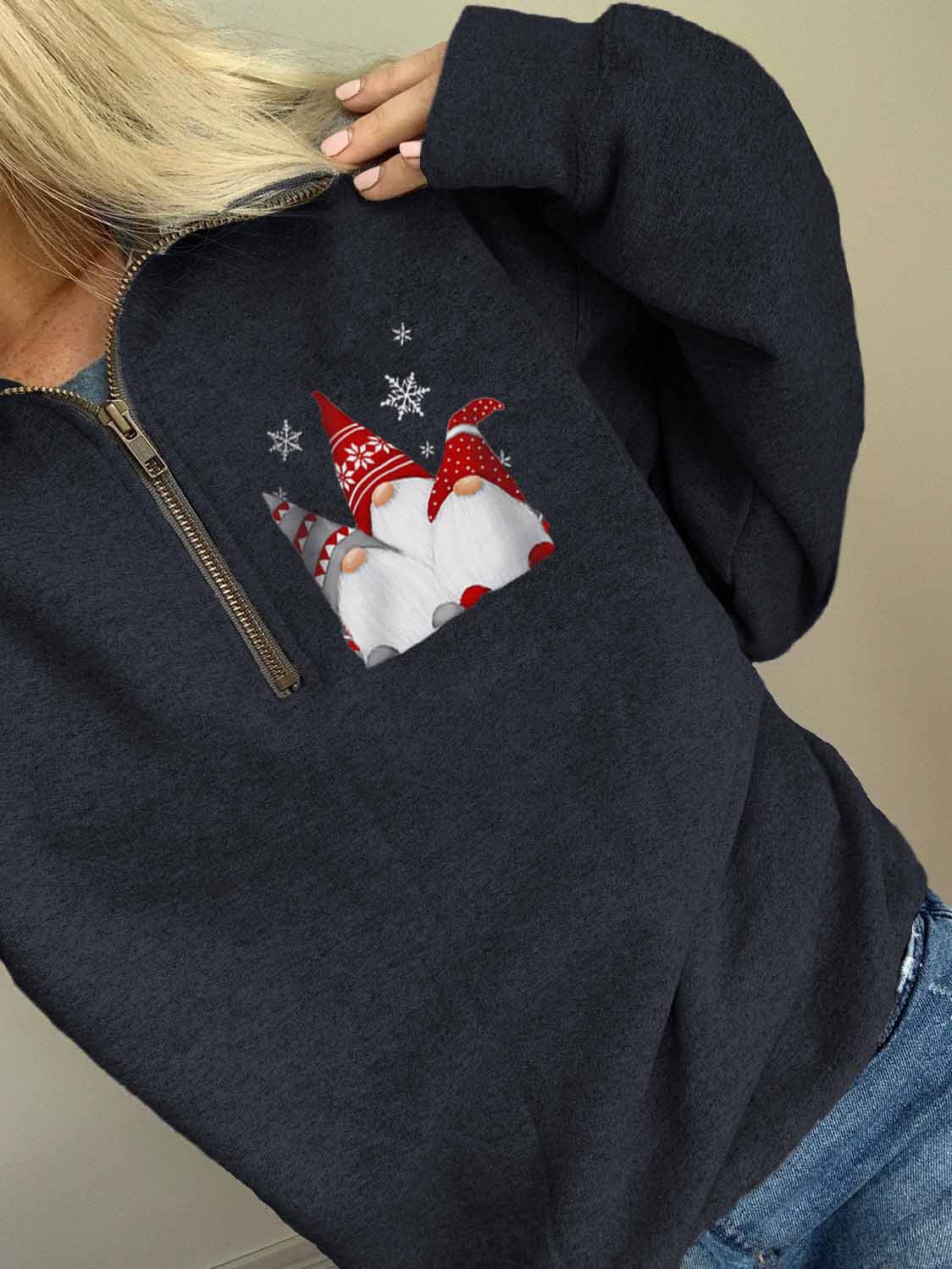 Enano navideño escandinavo para mujer con cremallera