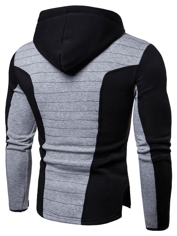 Chaqueta de hombre con capucha con bloque de color.
