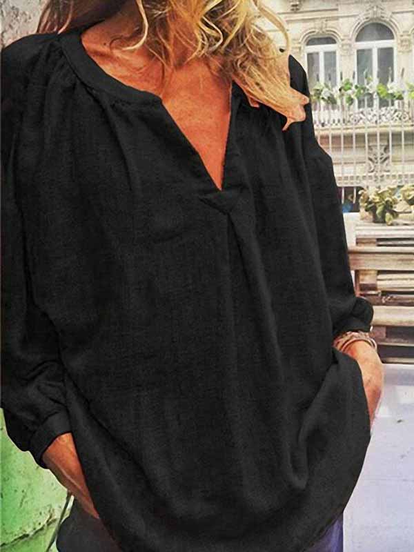 Blusa suelta con cuello en V