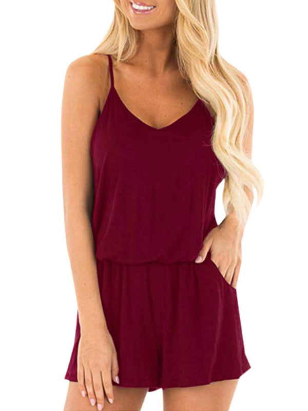 Natūralios spalvos kišenė su V formos kaklu ir dirželiu moterims