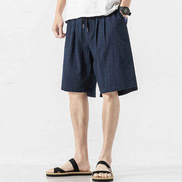 Lace Up Casual Leinen Shorts für Herren